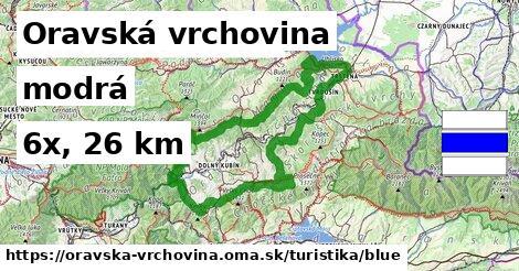 Oravská vrchovina Turistické trasy modrá 