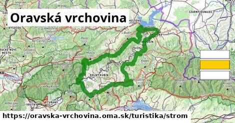 Oravská vrchovina Turistické trasy strom 