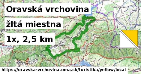 Oravská vrchovina Turistické trasy žltá miestna