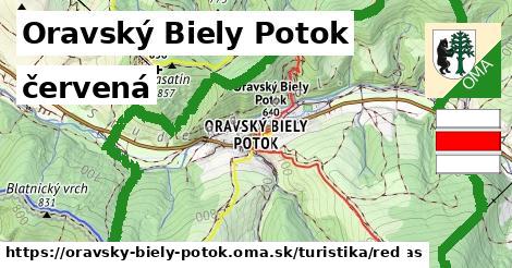 Oravský Biely Potok Turistické trasy červená 
