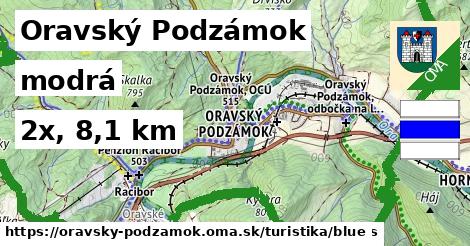 Oravský Podzámok Turistické trasy modrá 