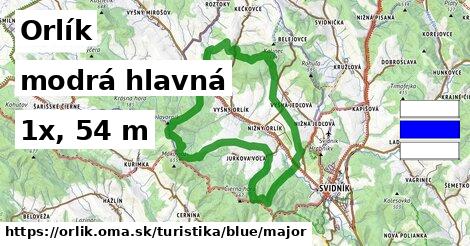 Orlík Turistické trasy modrá hlavná