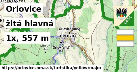 Orlovice Turistické trasy žltá hlavná