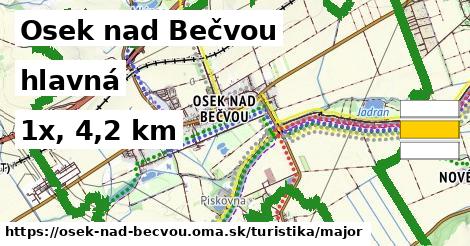Osek nad Bečvou Turistické trasy hlavná 