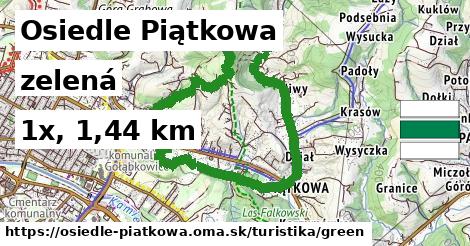 Osiedle Piątkowa Turistické trasy zelená 