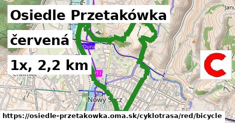 Osiedle Przetakówka Cyklotrasy červená bicycle