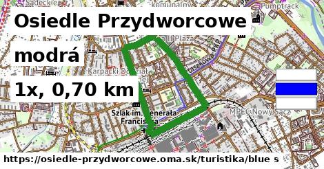 Osiedle Przydworcowe Turistické trasy modrá 