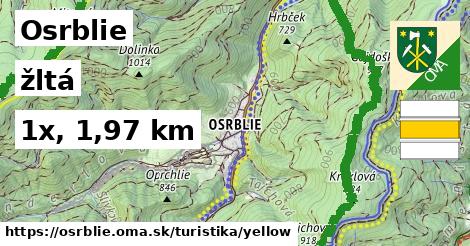 Osrblie Turistické trasy žltá 