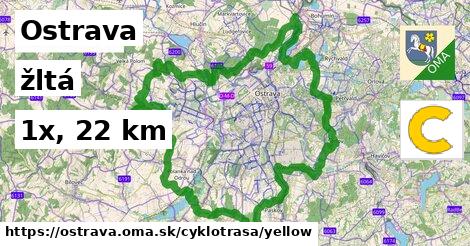 Ostrava Cyklotrasy žltá 