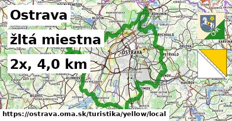 Ostrava Turistické trasy žltá miestna