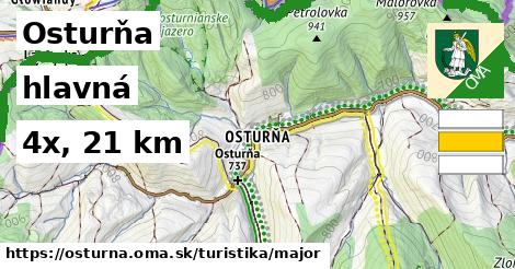 Osturňa Turistické trasy hlavná 