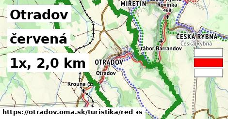 Otradov Turistické trasy červená 
