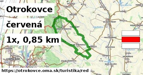 Otrokovce Turistické trasy červená 