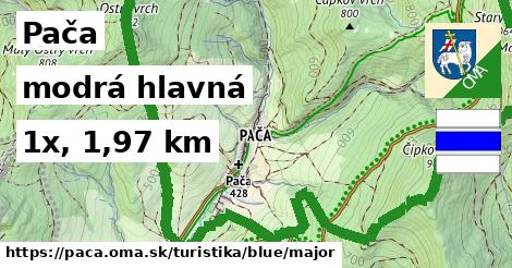 Pača Turistické trasy modrá hlavná