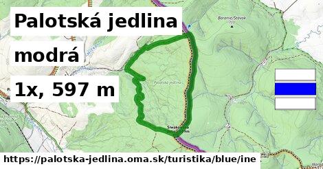 Palotská jedlina Turistické trasy modrá iná