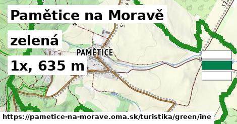 Pamětice na Moravě Turistické trasy zelená iná