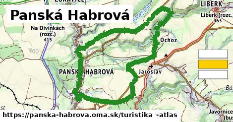 Panská Habrová Turistické trasy  