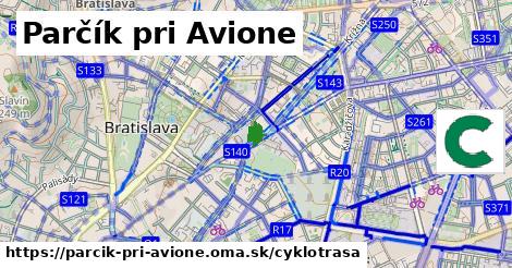 Parčík pri Avione Cyklotrasy  