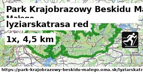 Park Krajobrazowy Beskidu Małego Lyžiarske trasy červená 