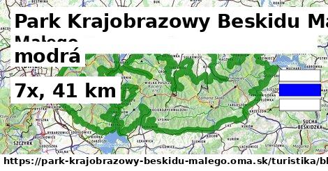 Park Krajobrazowy Beskidu Małego Turistické trasy modrá iná