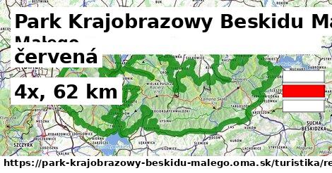 Park Krajobrazowy Beskidu Małego Turistické trasy červená iná