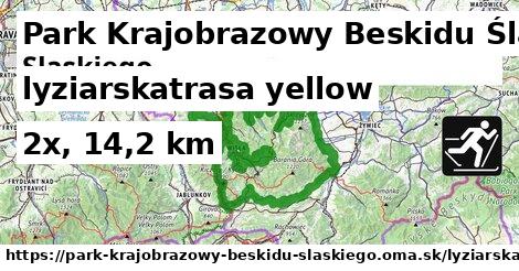 Park Krajobrazowy Beskidu Śląskiego Lyžiarske trasy žltá 