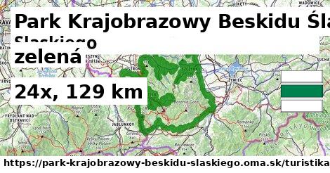 Park Krajobrazowy Beskidu Śląskiego Turistické trasy zelená 