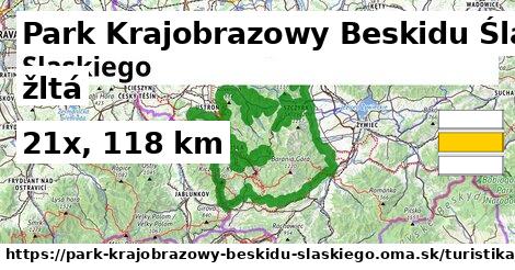 Park Krajobrazowy Beskidu Śląskiego Turistické trasy žltá 