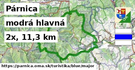 Párnica Turistické trasy modrá hlavná