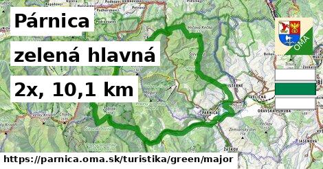 Párnica Turistické trasy zelená hlavná