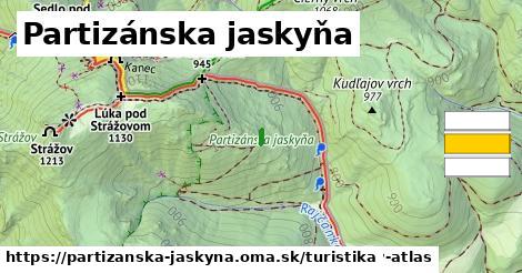 Partizánska jaskyňa Turistické trasy  
