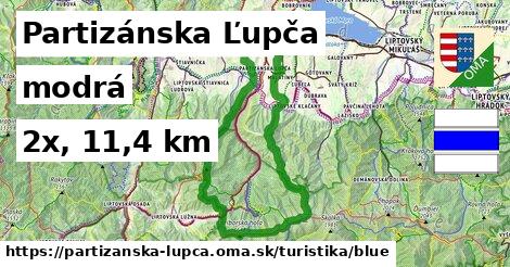 Partizánska Ľupča Turistické trasy modrá 