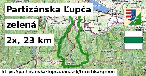 Partizánska Ľupča Turistické trasy zelená 