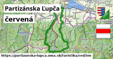 Partizánska Ľupča Turistické trasy červená iná