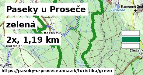Paseky u Proseče Turistické trasy zelená 
