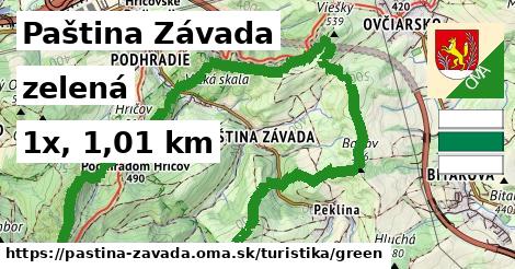 Paština Závada Turistické trasy zelená 