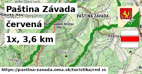 Paština Závada Turistické trasy červená 