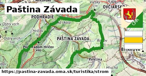 Paština Závada Turistické trasy strom 