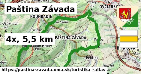 Paština Závada Turistické trasy  