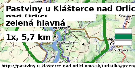 Pastviny u Klášterce nad Orlicí Turistické trasy zelená hlavná