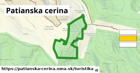 Patianska cerina Turistické trasy  