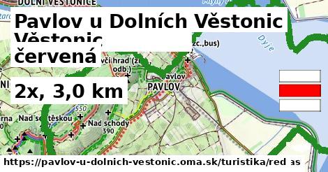 Pavlov u Dolních Věstonic Turistické trasy červená 