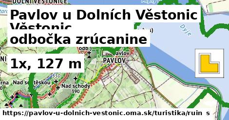 Pavlov u Dolních Věstonic Turistické trasy odbočka zrúcanine 