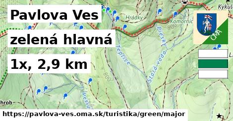 Pavlova Ves Turistické trasy zelená hlavná