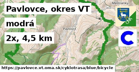 Pavlovce, okres VT Cyklotrasy modrá bicycle