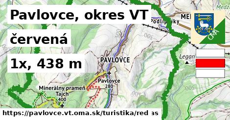 Pavlovce, okres VT Turistické trasy červená 