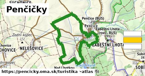Penčičky Turistické trasy  