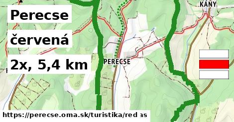 Perecse Turistické trasy červená 
