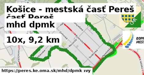 Košice - mestská časť Pereš Doprava dpmk 