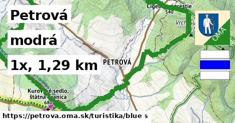 Petrová Turistické trasy modrá 